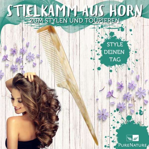 Peine de cola hecho de asta