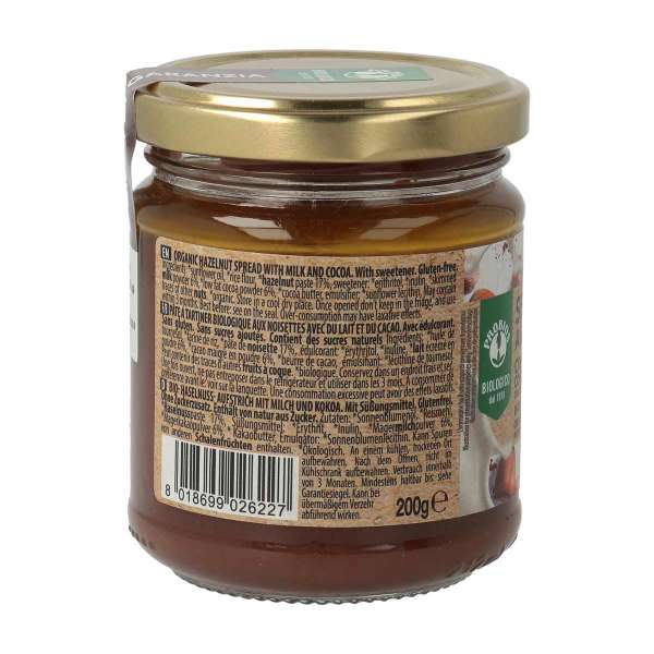 Crema nougat ecológica con avellanas italianas