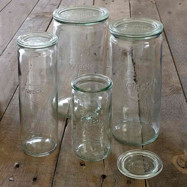 Tarros Weck alargados de vidrio diferentes medidas