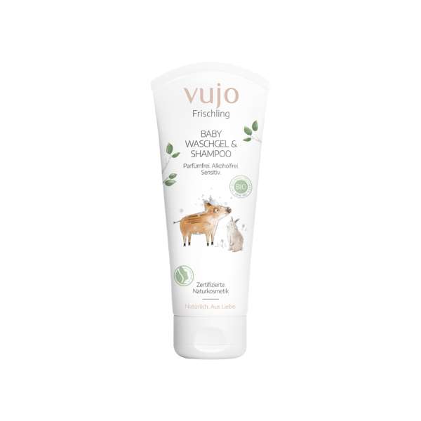Gel y champú ecológico sin perfume para bebé de Vujo Gel y champú ecológico sin perfume para bebé de Vujo