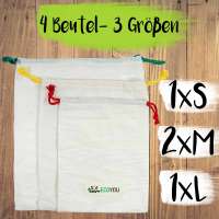 Bolsas de algodón bio para alimentos (4 uds) Bolsas de algodón bio para alimentos (4 uds)