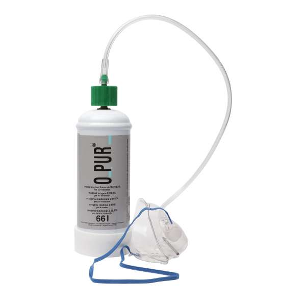 Oxígeno O-Pur 66l con válvula y mascarilla Oxígeno O-Pur 66l con válvula y mascarilla