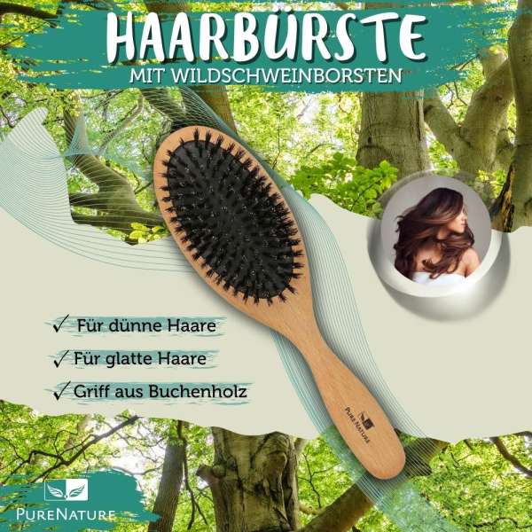 Cepillo para cabello con cerdas de jabalí