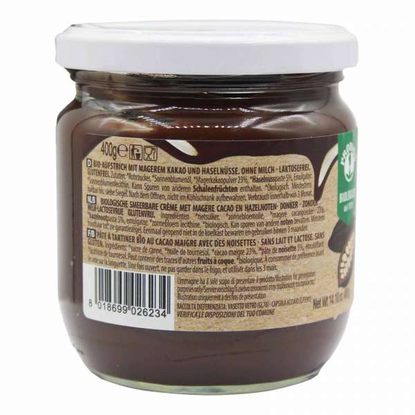 Crema ecológica de cacao negro con avellanas