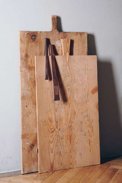 Pinzas madera de nogal para comida 35 cm