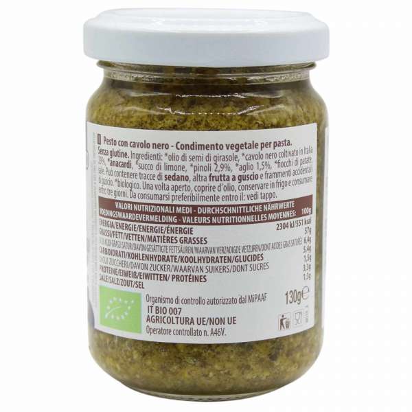 Pesto ecológico de col negra