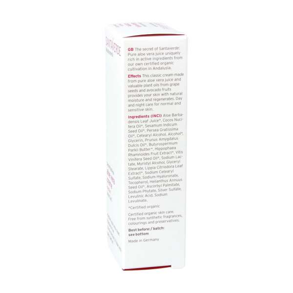 Crema hidratante de aloe vera